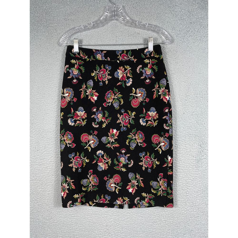 Ann Taylor Womens Size 2 Black Floral Skirt